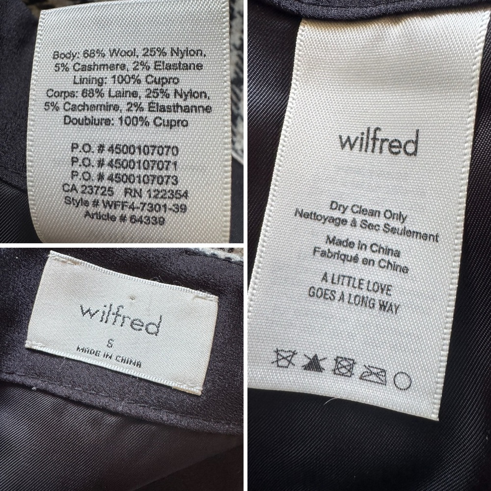 Aritzia Wilfred Dorine Front Wrap Wool Cashmere Blend Plaid Mini Skirt Size 6 - Picture 8 of 8